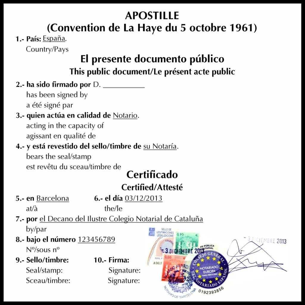 apostilla de La Haya