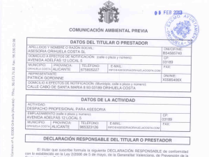 licencia de actividad