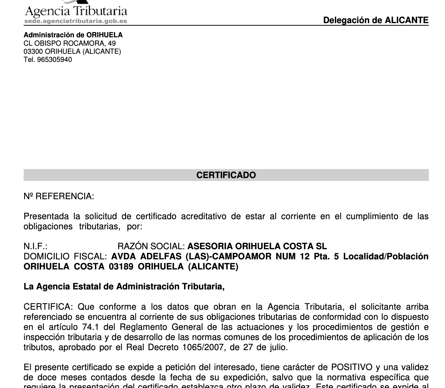 Certificado de Estar Al Corriente