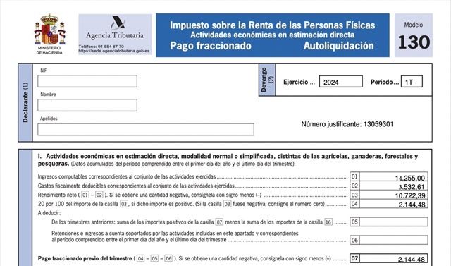 autónomo modelo 130