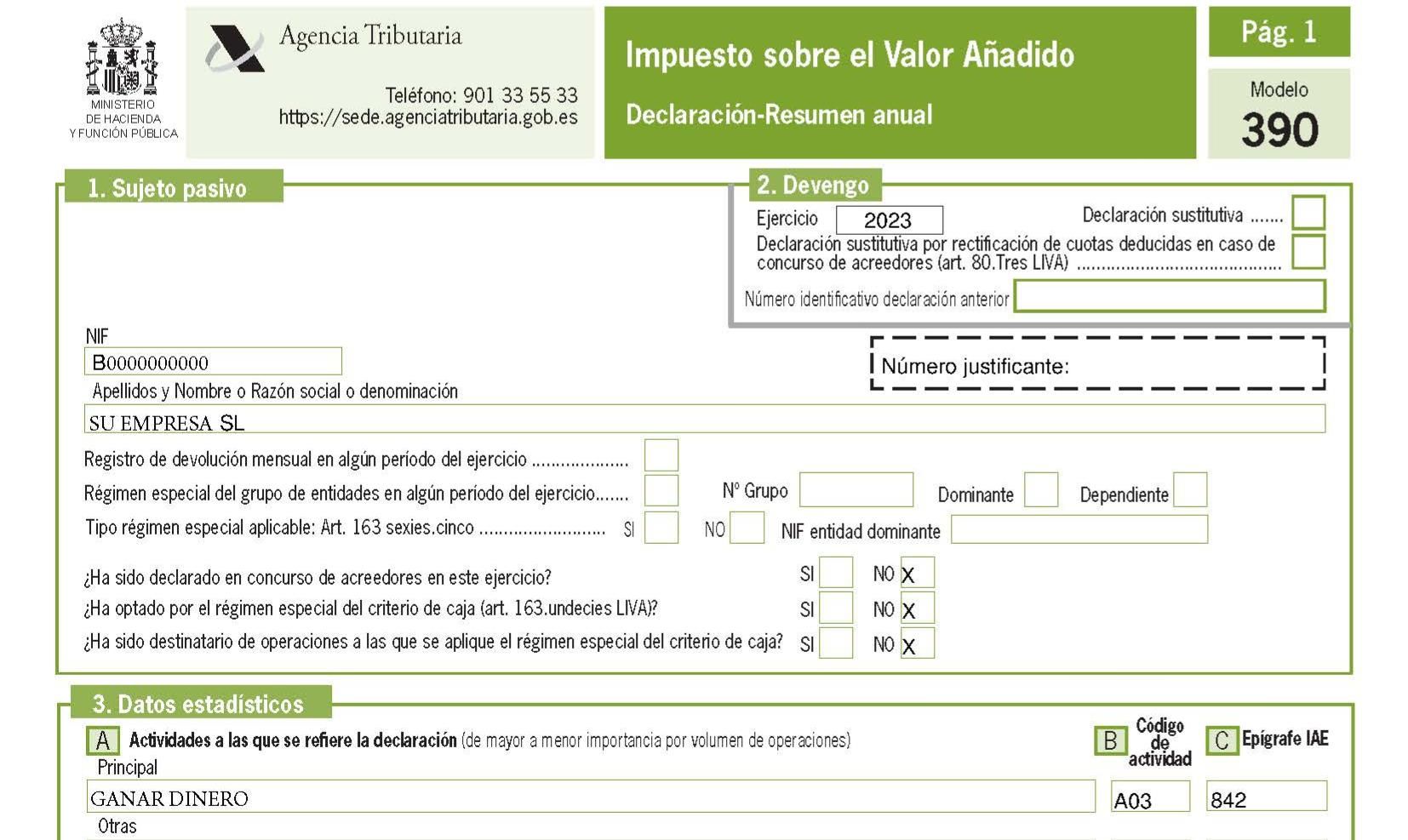 MODELO 390 MODELO 390